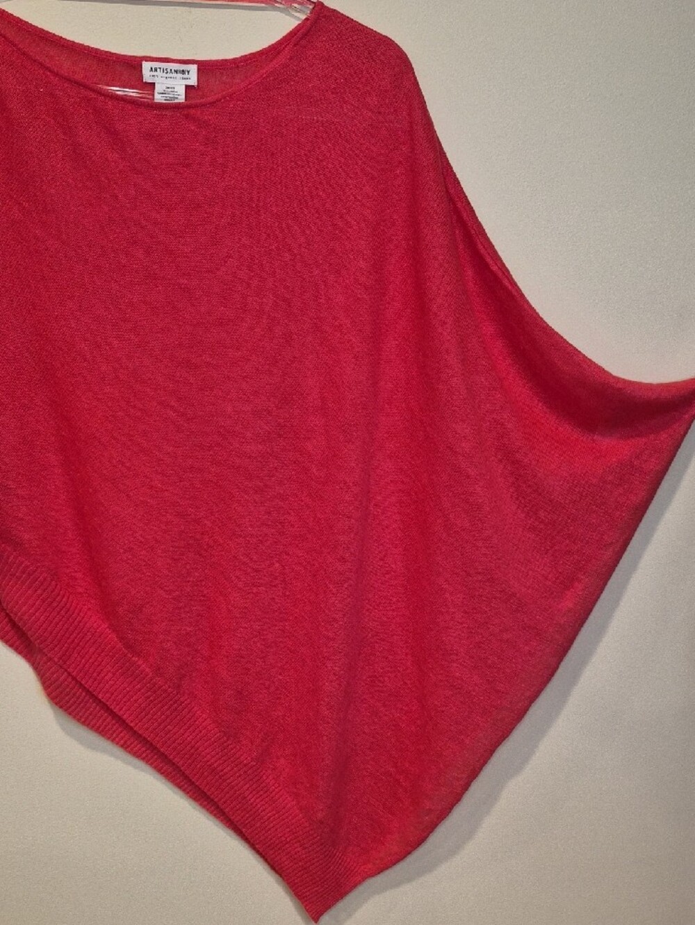 Artisan Ny Organic Linen Vibrant Coral Pink Top - Picture 4 of 8